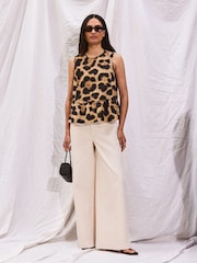 Animal - Blusa peplum de algodão com estampa de leopardo Ro&Zo - Imagem 3 de 4