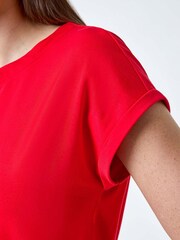 Roman Red Plain Stretch Cotton Jersey T-Shirt - Image 5 of 5