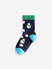 HoHoHo Character Cotton Rich Christmas Socks 5 Pack - Image 3 of 6