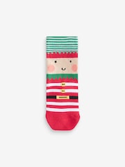 Santa Reindeer Snowman Cotton Rich Christmas Socks 5 Pack - Image 3 of 8