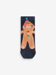 Santa Reindeer Snowman Cotton Rich Christmas Socks 5 Pack - Image 6 of 8