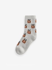 Neutral All Over Character Cotton Rich Christmas Socks 5 Pack - Image 3 of 6