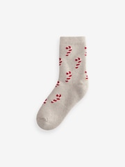 Neutral All Over Character Cotton Rich Christmas Socks 5 Pack - Image 5 of 6