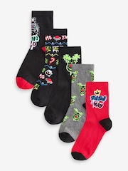 Graffiti Reindeer Cotton Rich Christmas Socks 5 Pack - Image 1 of 8