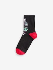 Graffiti Reindeer Cotton Rich Christmas Socks 5 Pack - Image 2 of 8