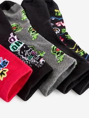Graffiti Reindeer Cotton Rich Christmas Socks 5 Pack - Image 8 of 8