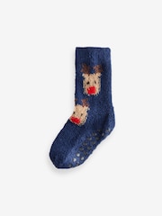 All Over Santa Reindeer Cosy Christmas Socks 2 Pack - Image 2 of 3