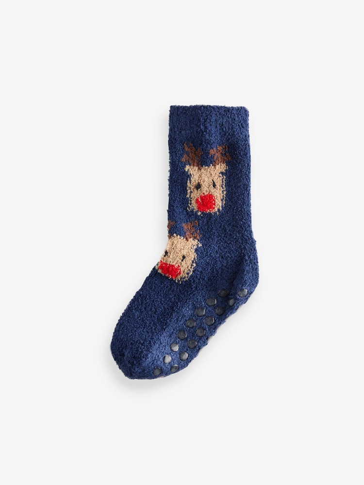 All Over Santa Reindeer Cosy Christmas Socks 2 Pack - Image 2 of 3