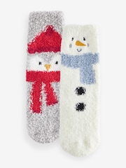 Snowman Cosy Christmas Socks 2 Pack - Image 1 of 3