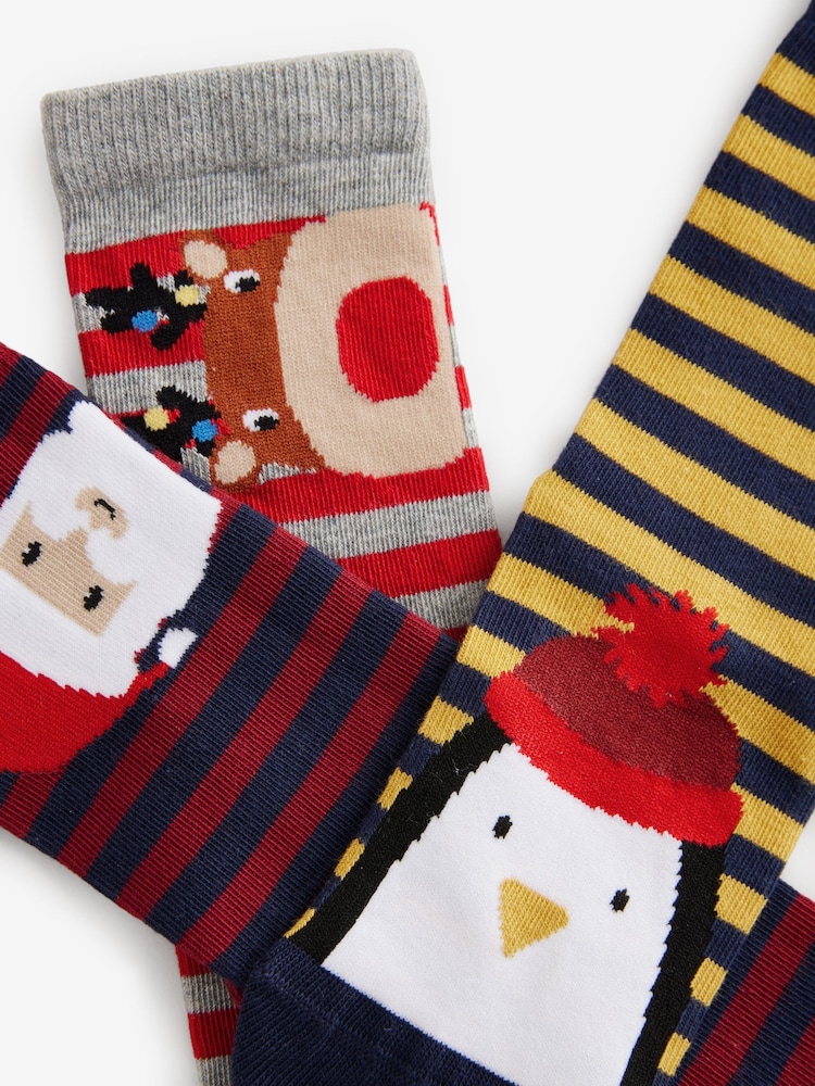 Red/Yellow/Black - Weihnachtssocken für Babys mit hohem Baumwollanteil im 3er Pack - Bild 6 von 6