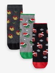 Christmas Marvel Avengers Superhero License Cotton Rich Socks 3 Pack - Image 1 of 4