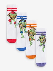 White Teenage Mutant Ninja Turtles Cotton Rich License Socks 4 Pack - Image 1 of 7