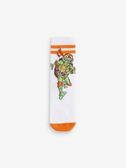 White Teenage Mutant Ninja Turtles Cotton Rich License Socks 4 Pack - Image 2 of 7