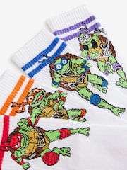 White Teenage Mutant Ninja Turtles Cotton Rich License Socks 4 Pack - Image 6 of 7