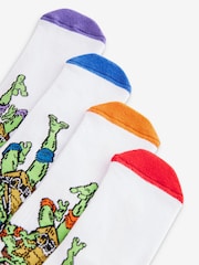 White Teenage Mutant Ninja Turtles Cotton Rich License Socks 4 Pack - Image 7 of 7