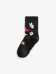 Mickey Mouse Red/White/Black Cotton Rich License Socks 3 Pack - Image 4 of 6