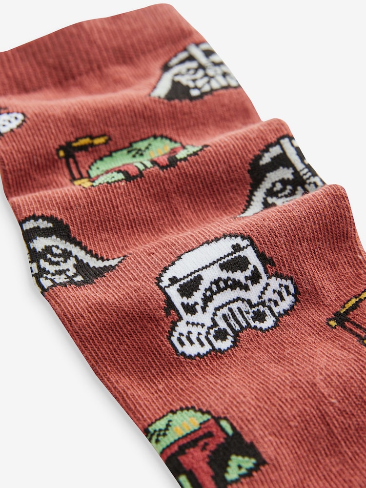 Star Wars Tan Brown/Black/Grey Cotton Rich License Socks 3 Pack - Image 6 of 6