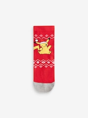 Christmas Pokemon Cotton Rich License Socks 3 Pack - Image 4 of 4