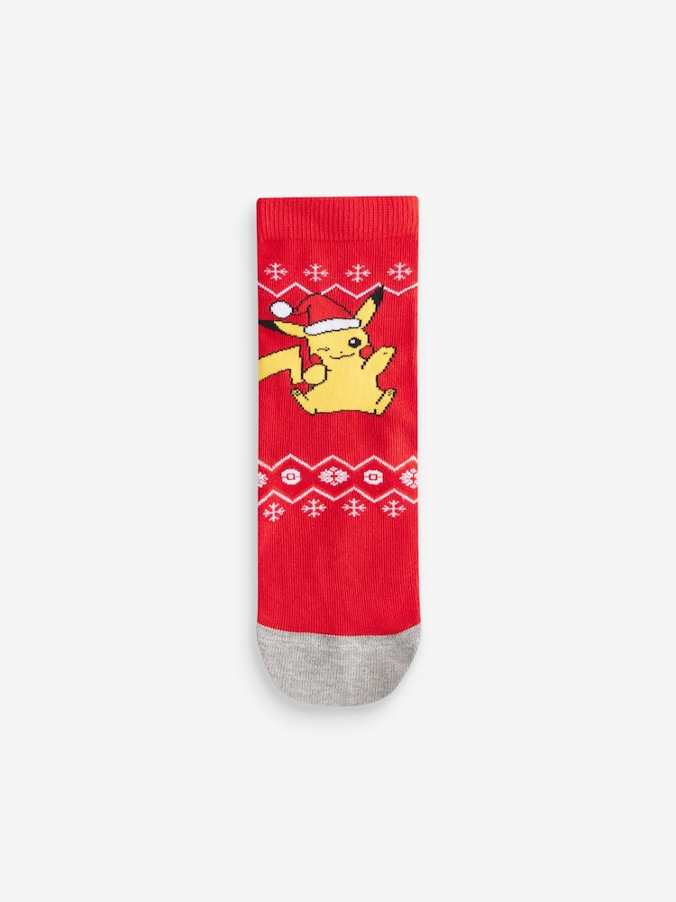 Christmas Pokemon Cotton Rich License Socks 3 Pack - Image 4 of 4