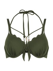 Hunkemöller Green Scallop Padded Underwired Bikini Top - Image 4 of 5