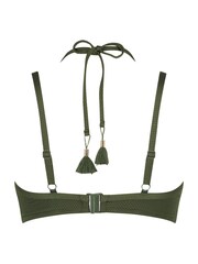 Hunkemöller Green Scallop Padded Underwired Bikini Top - Image 5 of 5