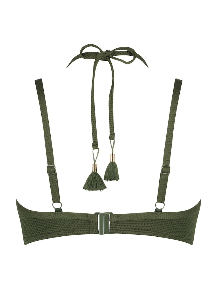 Hunkemöller Green Scallop Padded Underwired Bikini Top - Image 5 of 5