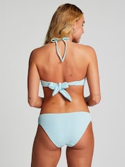 Hunkemöller Crinkle Bandeau Bikini Blue Top - Image 3 of 5