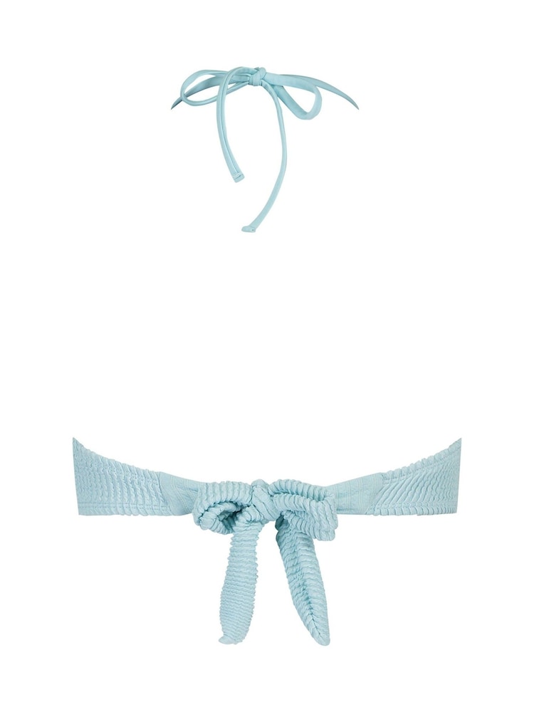 Hunkemöller Crinkle Bandeau Bikini Blue Top - Image 5 of 5