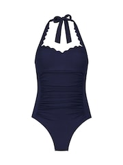 Hunkemöller Badeanzug mit Bogenkanten, Blau - Bild 4 von 5