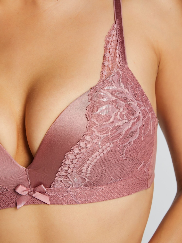 Hunkemöller Pink Lycke Padded Non-Wired Bra - Image 2 of 4