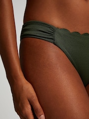 Hunkemöller Green Scallop Bikini Bottoms - Image 2 of 5