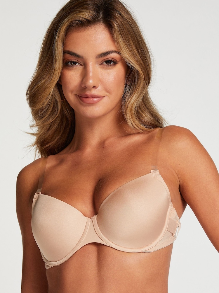 Hunkemöller Nude-BH mit transparentem Rücken und gepolsterten Bügeln, 100 % Baumwolle - Bild 1 von 5