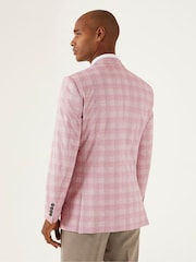 Skopes Light Coral Pink Tailored Fit Montalvo Check Jacket - Image 3 of 6