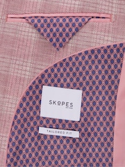 Skopes Light Coral Pink Tailored Fit Montalvo Check Jacket - Image 6 of 6