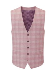 Skopes Pink Montalvo Check Tailored Fit Waistcoat - Image 5 of 6