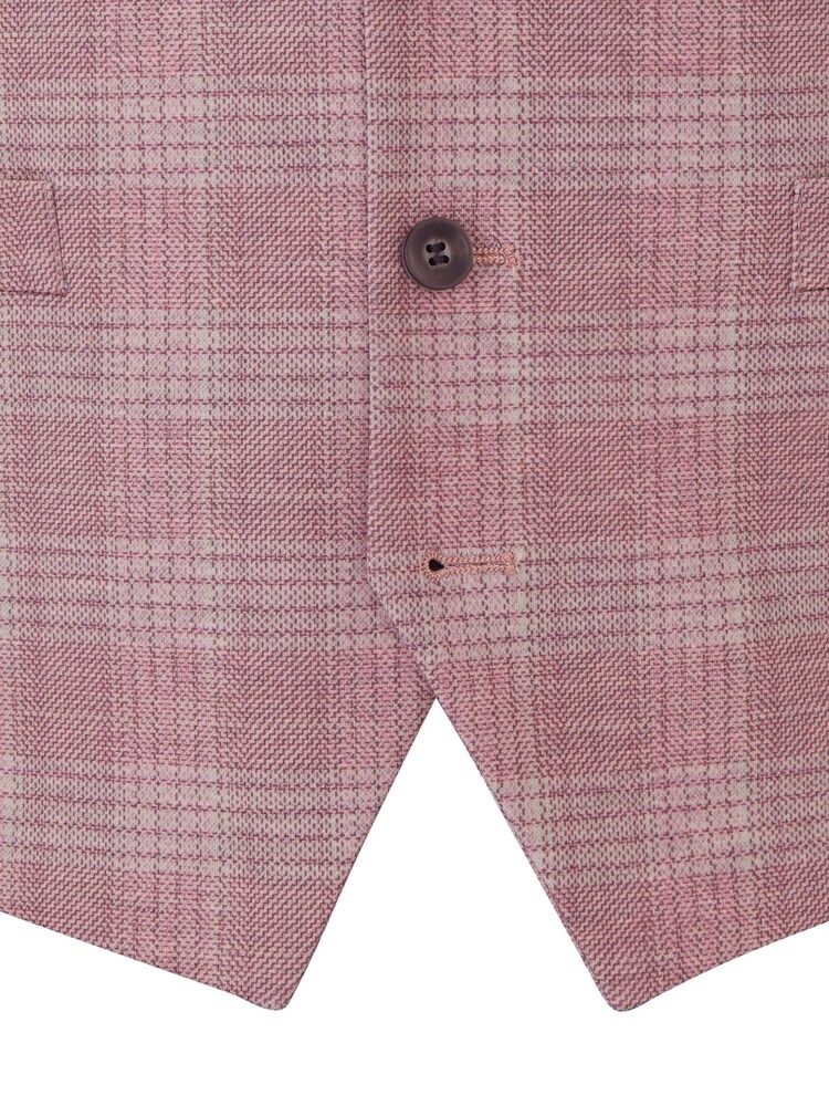 Skopes Pink Montalvo Check Tailored Fit Waistcoat - Image 6 of 6