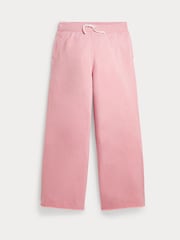 Polo Ralph Lauren Girl Pink Fleece Wide Leg Sweat Joggers - Image 1 of 2