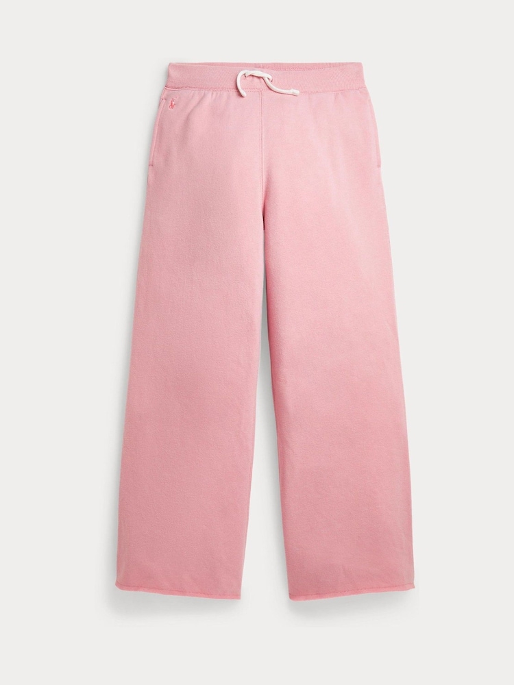 Polo Ralph Lauren Girl Pink Fleece Wide Leg Sweat Joggers - Image 1 of 2 Polo Ralph Lauren Girl Pink Fleece Wide Leg Sweat Joggers - Image 1 of 2