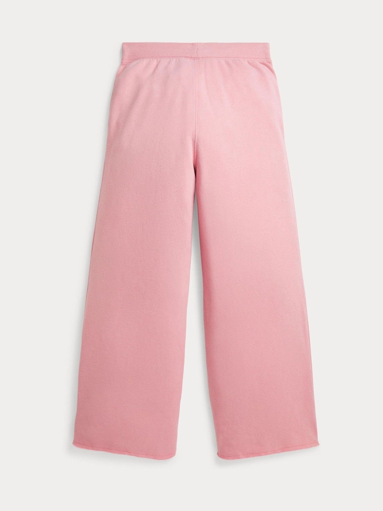 Polo Ralph Lauren Girl Pink Fleece Wide Leg Sweat Joggers - Image 2 of 2