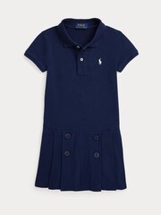 Polo Ralph Lauren Girl Navy Nautical Stretch Polo Dress - Image 1 of 2