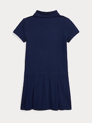 Polo Ralph Lauren Girl Navy Nautical Stretch Polo Dress - Image 2 of 2