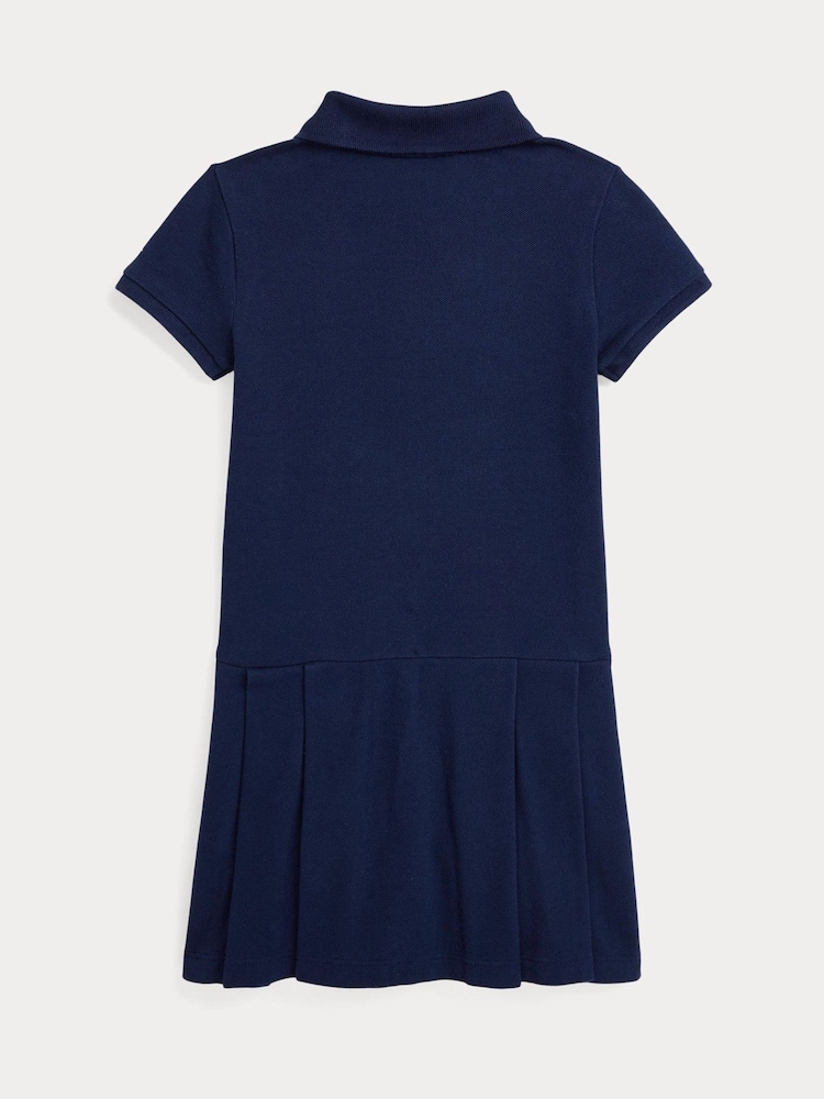 Polo Ralph Lauren Girl Navy Nautical Stretch Polo Dress - Image 2 of 2 Polo Ralph Lauren Girl Navy Nautical Stretch Polo Dress - Image 2 of 2