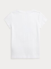 Polo Ralph Lauren Girl Polo Bear Graphic 100% Cotton White T-Shirt - Image 2 of 2