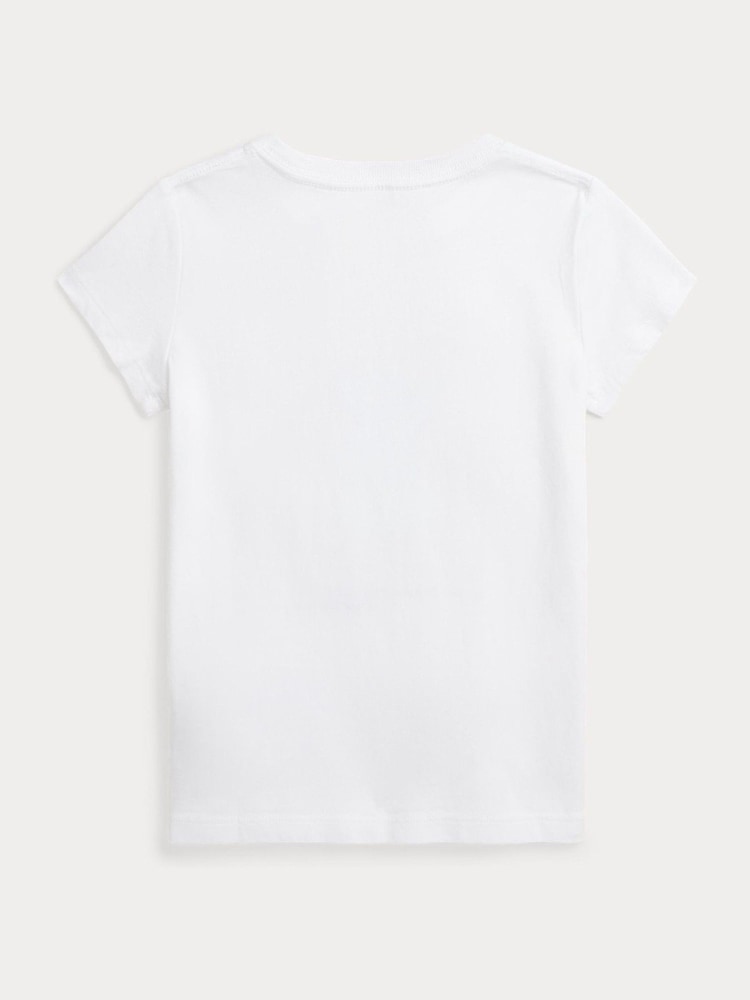 Polo Ralph Lauren Girl Polo Bear Graphic 100% Cotton White T-Shirt - Image 2 of 2