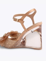 Carvela Brown Positano Flower Wedge Sandals - Image 2 of 4