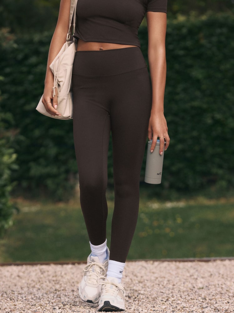 self. Chocolate High Waist Leggings - Image 1 of 8 self. Chocolate High Waist Leggings - Image 1 of 8