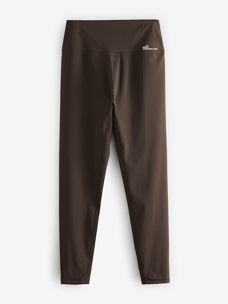 self. Chocolate High Waist Leggings - Image 6 of 8
