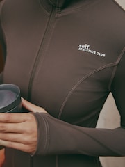 self. Chocolate Sculpting Zip Through Jacket - Image 6 of 7