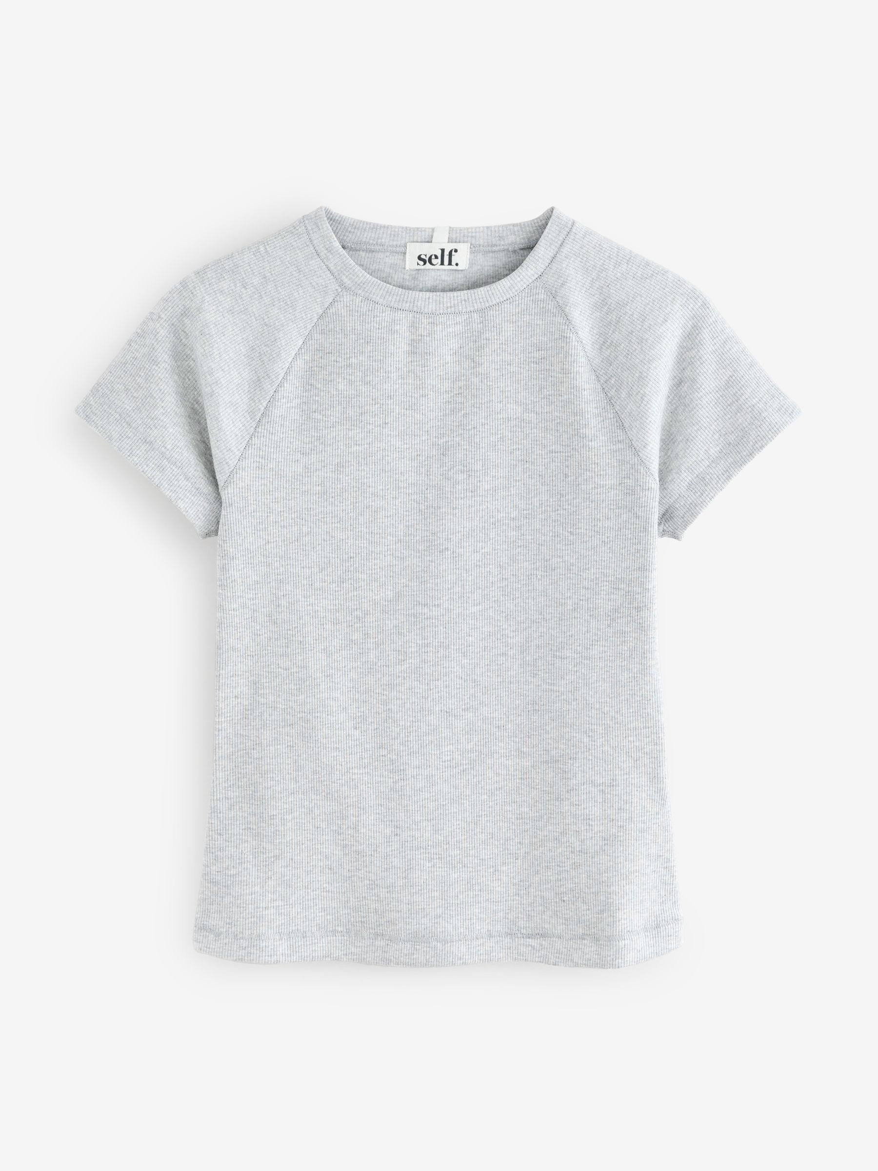 Buy self. Grey Fitted Rib T-Shirt from Next USA
