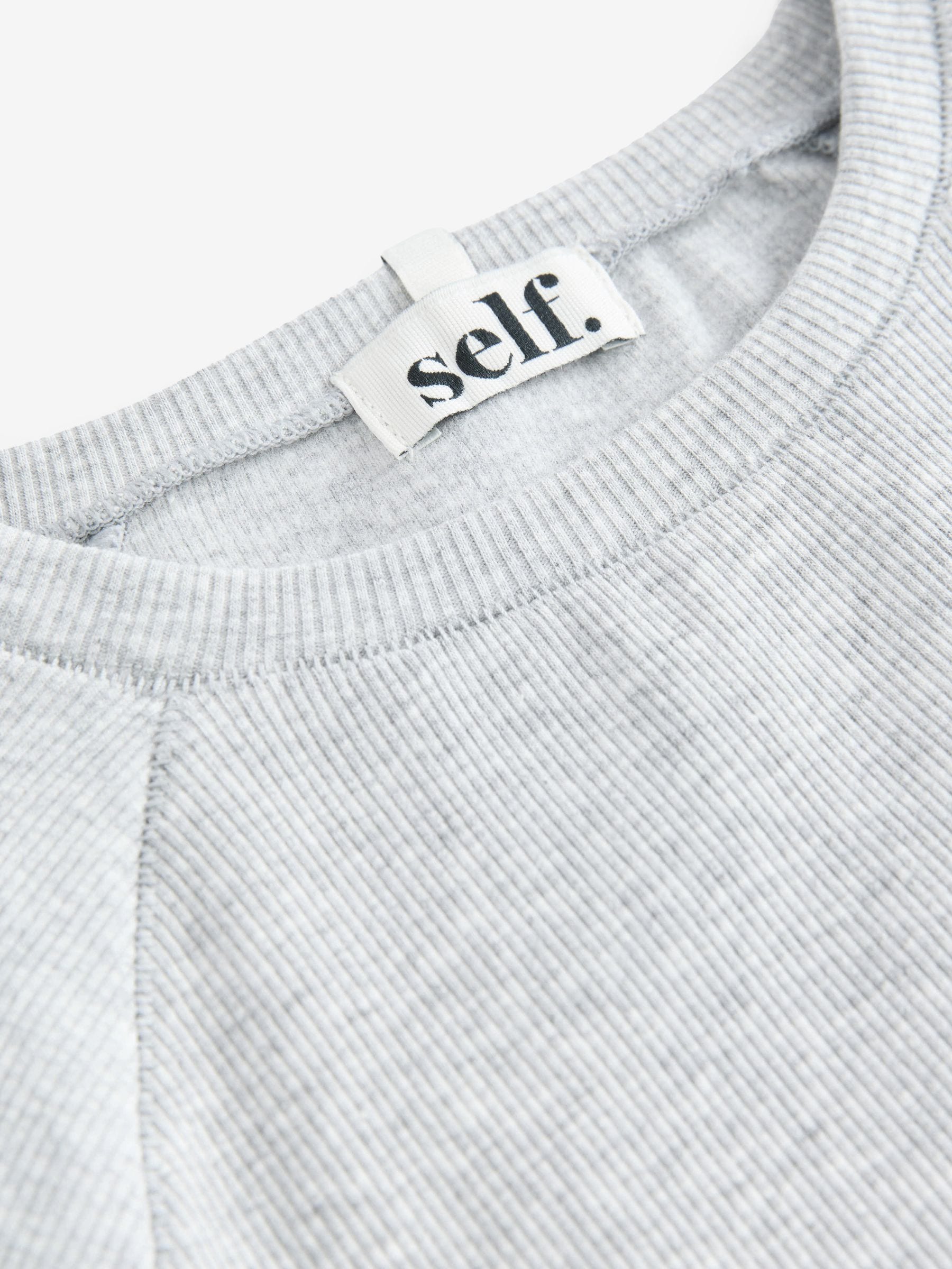 Buy self. Grey Fitted Rib T-Shirt from Next USA